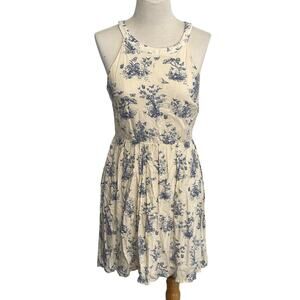 Disney Cinderella Girls Dress Size Large Blue Toile Floral Lace Sleeveless